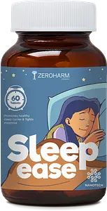 ZEROHARM Sleep Ease tablets | Calmness and nerve relaxation | Sleep cycle regulation | Muscle restoration & relaxation | Helps initiate relaxed sleep | Supports a restful mind - 60 Veg tablets