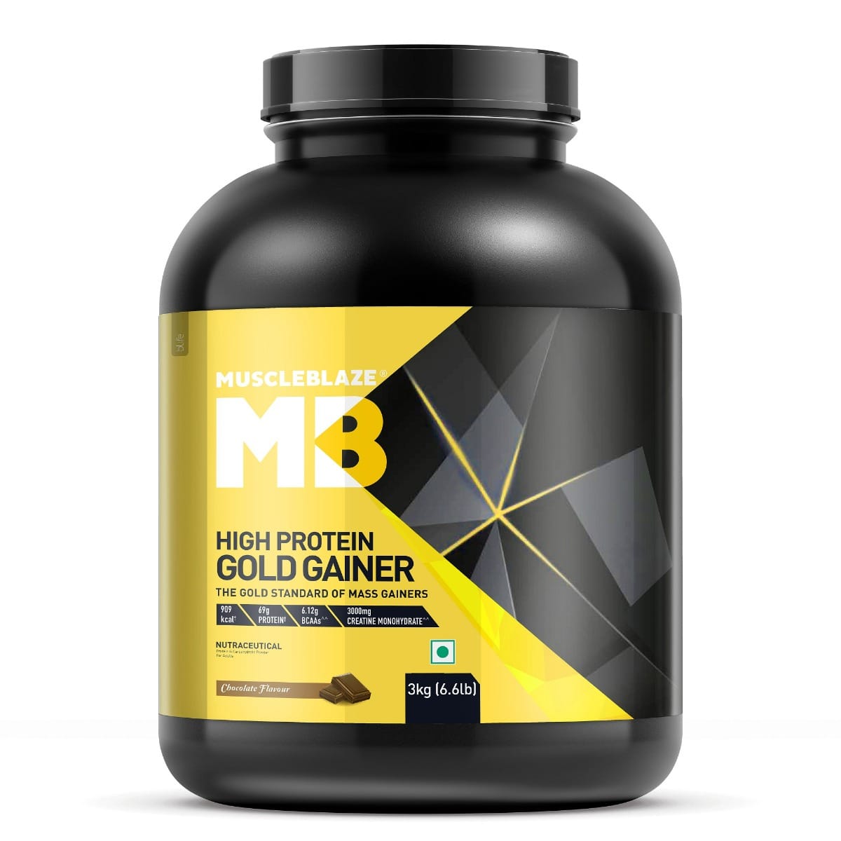 

MuscleBlaze High Protein Gold Gainer (Chocolate, 3kg / 6.6lbs, 30 Servings)