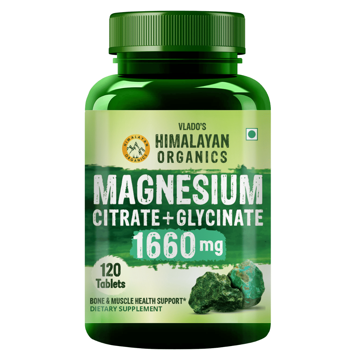 

Vlado's Himalayan Organics Magnesium Complex Supplement with Magnesium Glycinate, Magnesium Citrate, Magnesium Oxide - 120 Veg Tablets