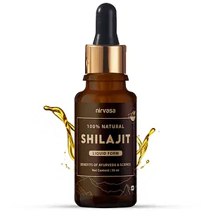 Nirvasa Pure Shilajit Liquid, Vigour and Vitality for men, enriched with Pure Dry Shilajit Extract, Vegan, Ayurvedic Classical Product, 1B (1 X 30 ML)