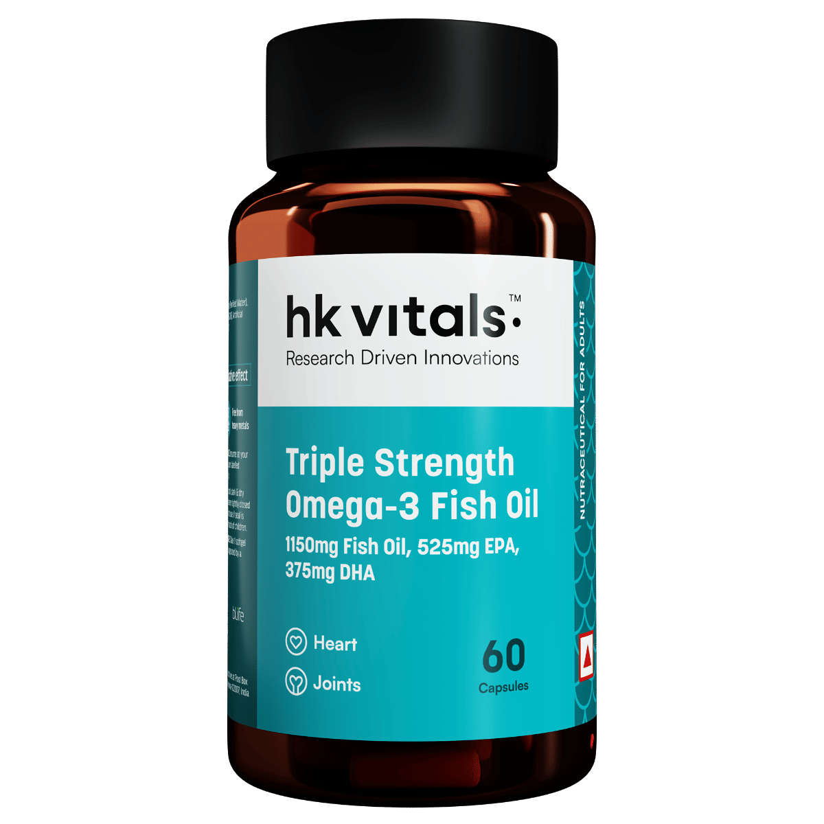 hk vitals Triple Strength Omega-3 Fish Oil Supplement (60 Capsules) | For Men and Women, 525mg EPA & 375mg DHA | For Healthy Heart & Joints-image-12