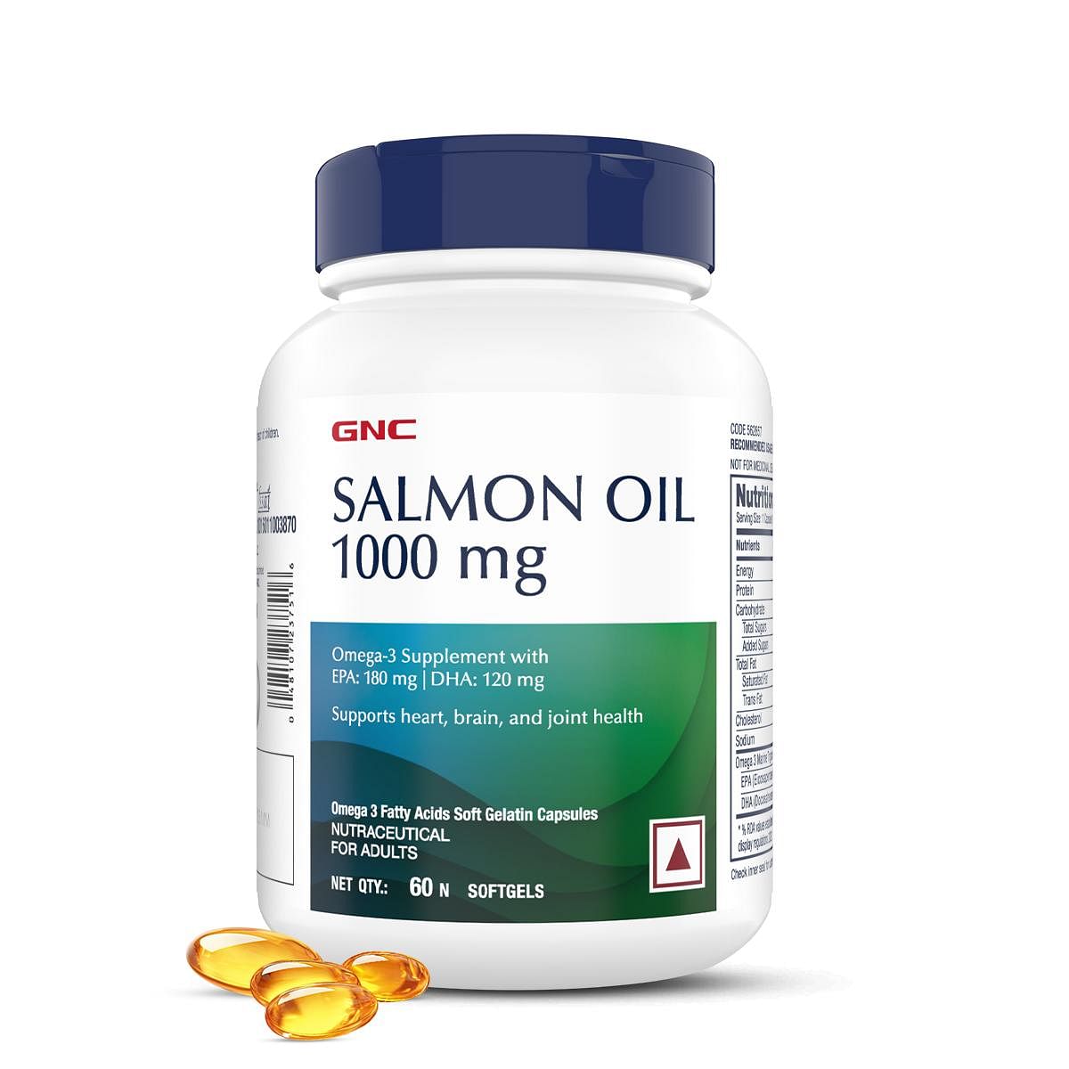 

GNC Salmon Oil for Men & Women | Rich Omega-3s with EPA & DHA | Relieves Joint Ache | Supports Memory | Protects Eye Health | Formulated in USA | 6...