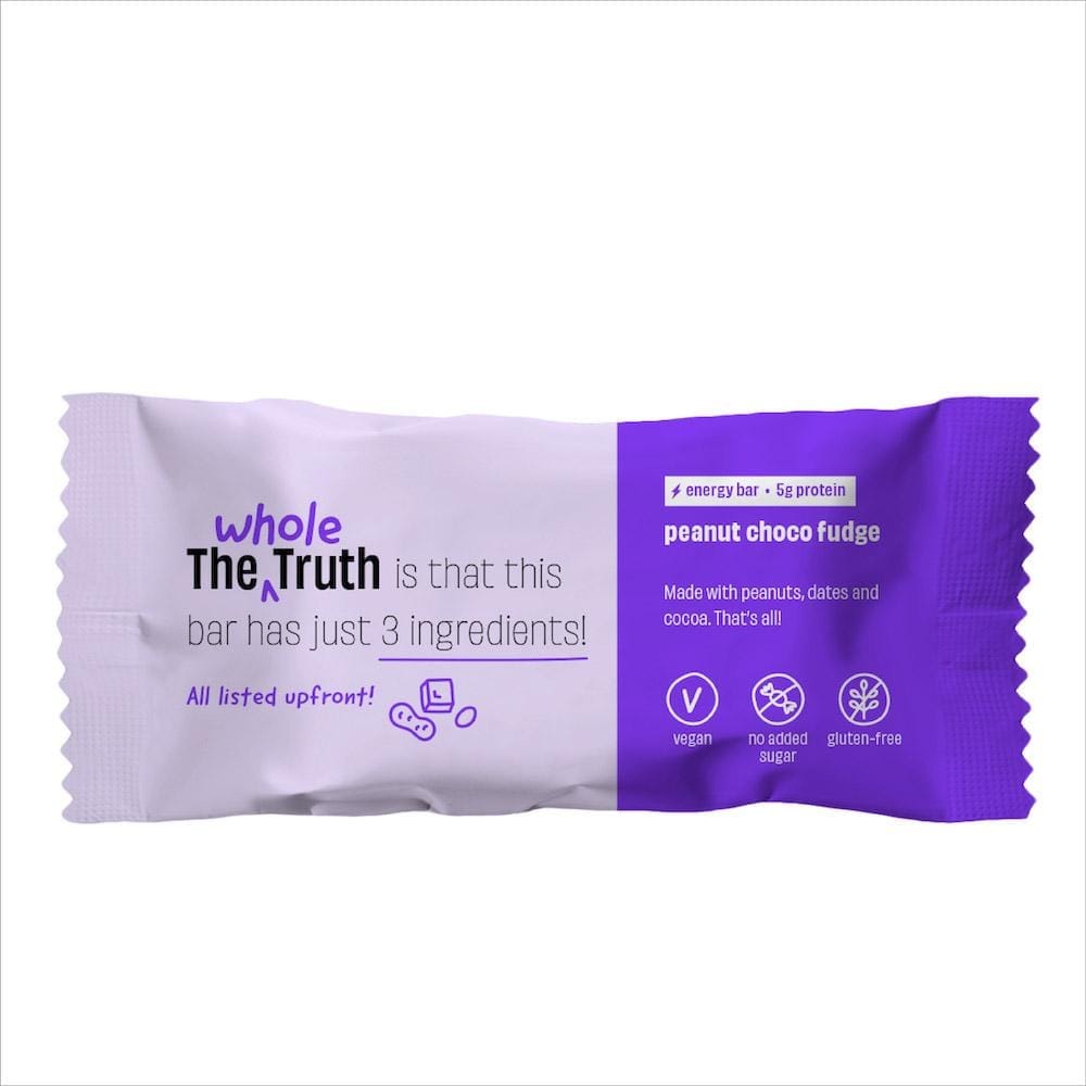 The Whole Truth - Energy Bars | Peanut Choco Fudge | Pack of 6 x 40g | Dairy Free and Sugarfree-image-49