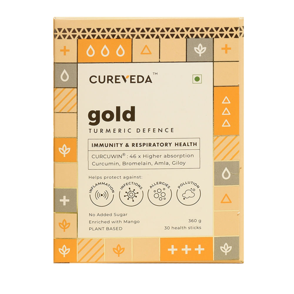 

Cureveda Gold - Turmeric (curcumin) Defence for Immunity, Lung Health, Allergies, Infections - 30 sachets