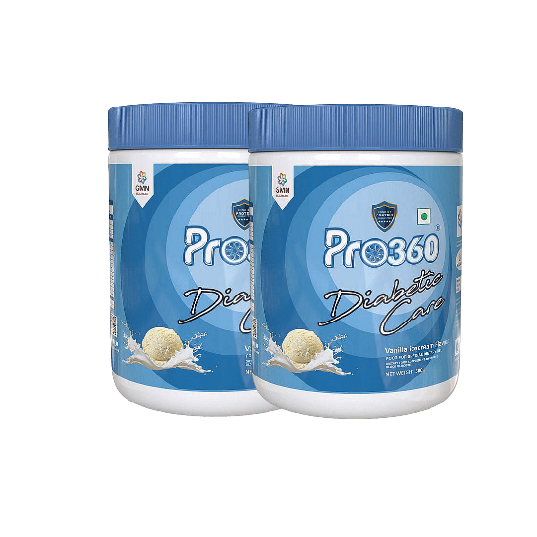 

Pro360 Diabetic Care Protein Powder Vanilla Icecream Flavour 500g | Pack of 2