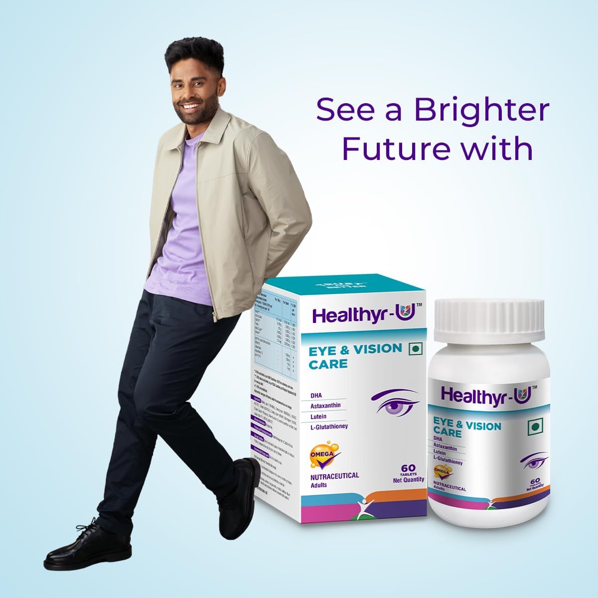 HealthyrU Eye & Vision Care Astaxanthin, Lutein, Glutathione and DHA