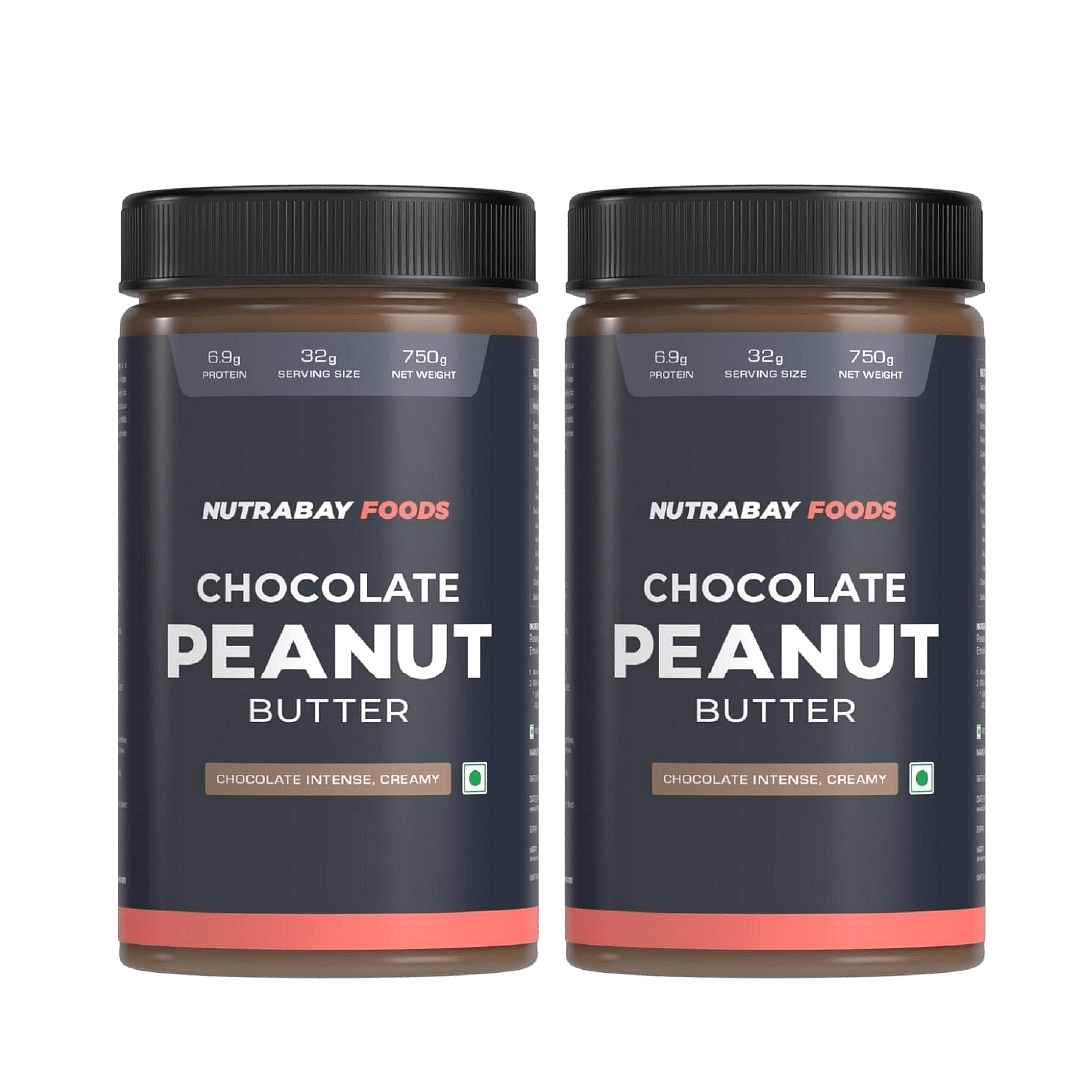 

Nutrabay Foods Peanut Butter (Creamy) - Chocolate Intense, 750G | 100% Roasted Peanuts, 22G Protein, Zero Cholesterol, Vegan, Gluten Free, Non Gmo ...