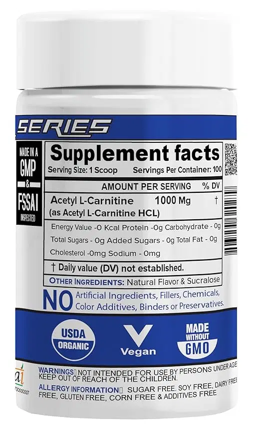 NutriJa Acetyl L-Carnitine (Alcar) | Weight management & quick recovery - (100 grams) NutriJa Acetyl L-Carnitine (Alcar) | Weight management & quick recovery - (100 grams)