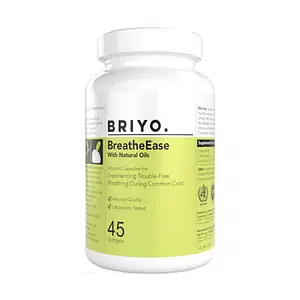 Briyo BreatheEase - 45 Decongestant Capsules for Experiencing Trouble-Free Breathing During Common Cold