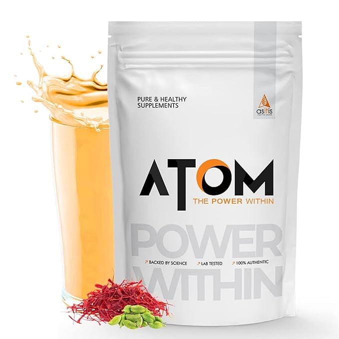

AS-IT-IS ATOM Weight Gainer 1kg | Kesar Elaichi | 13 servings | 61.1g Carbs & 8.8g Proteins | Easy Source of Weight-Gaining Calories | Boosts Worko...