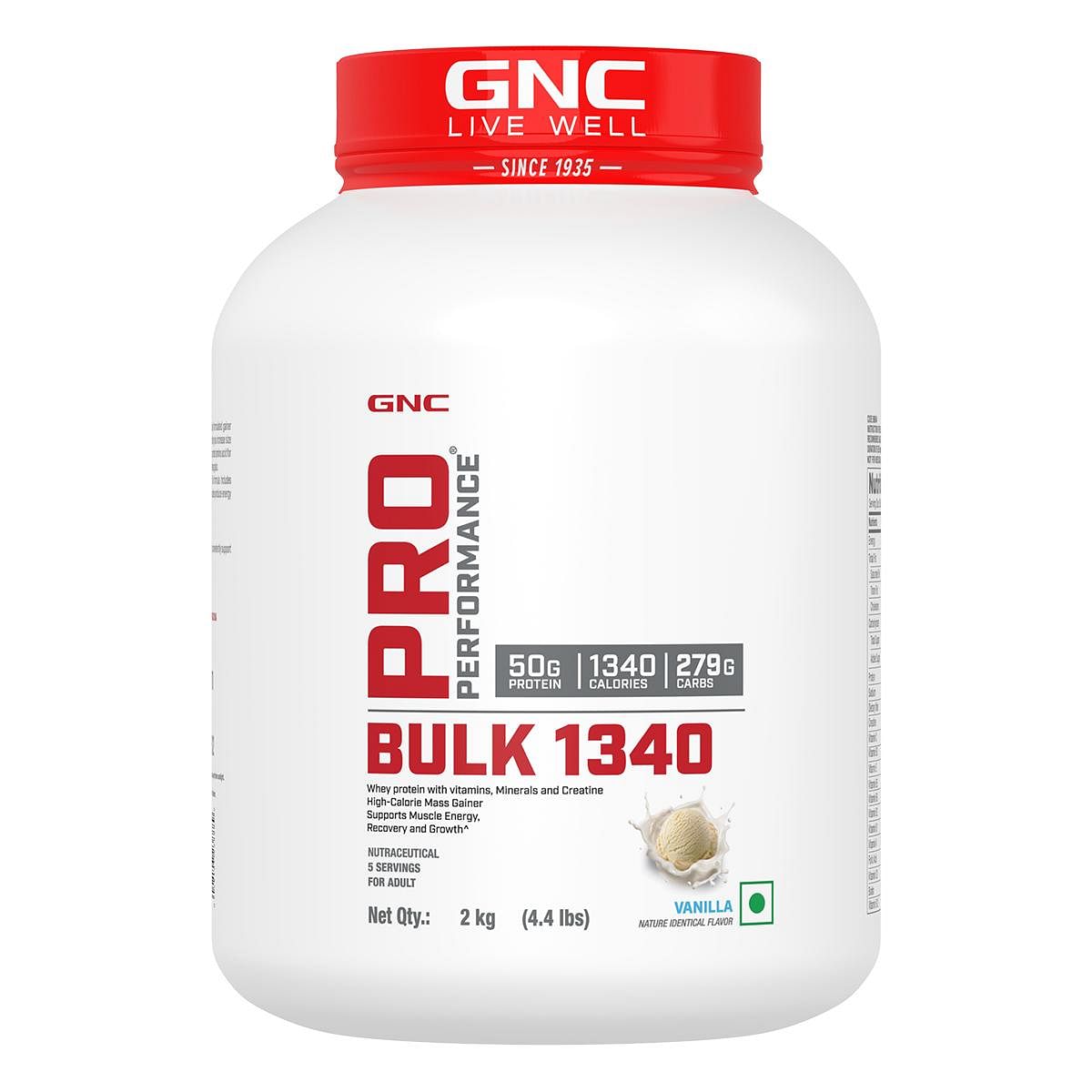 

GNC Pro Performance Bulk 1340 | Promotes Targeted Gains | Boosts Muscle Size | High Energy | USA Formulated | 50g Protein | 279g Carbs | 1340 Cal |...