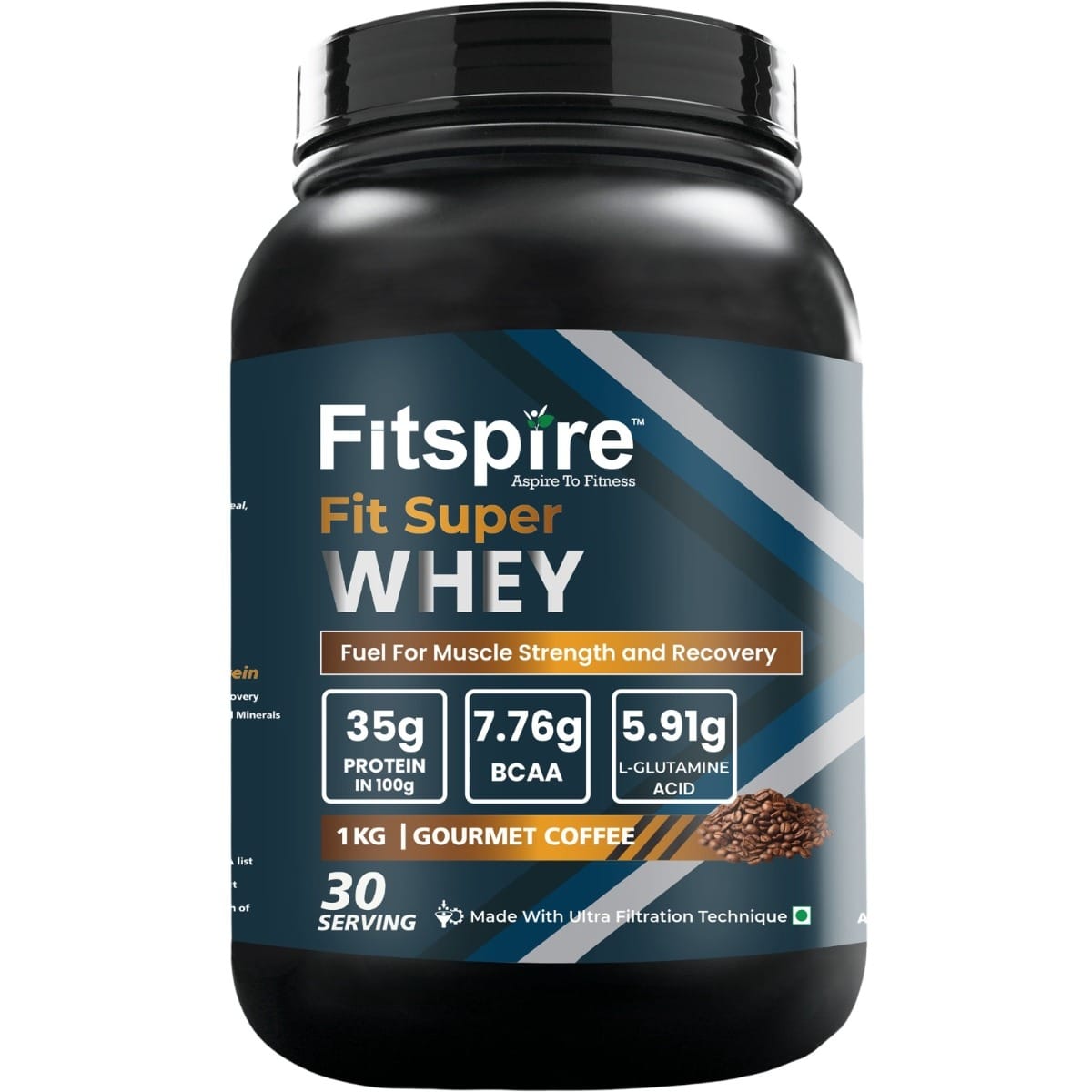 

Fitspire Fit Super Gourmet Coffee Whey Protein 1kg |35g Protein per 100g