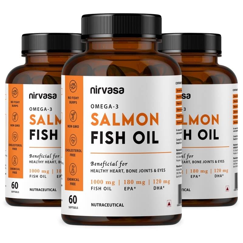 

Nirvasa Omega 3 Salmon Fish Oil Capsules 60 X 3