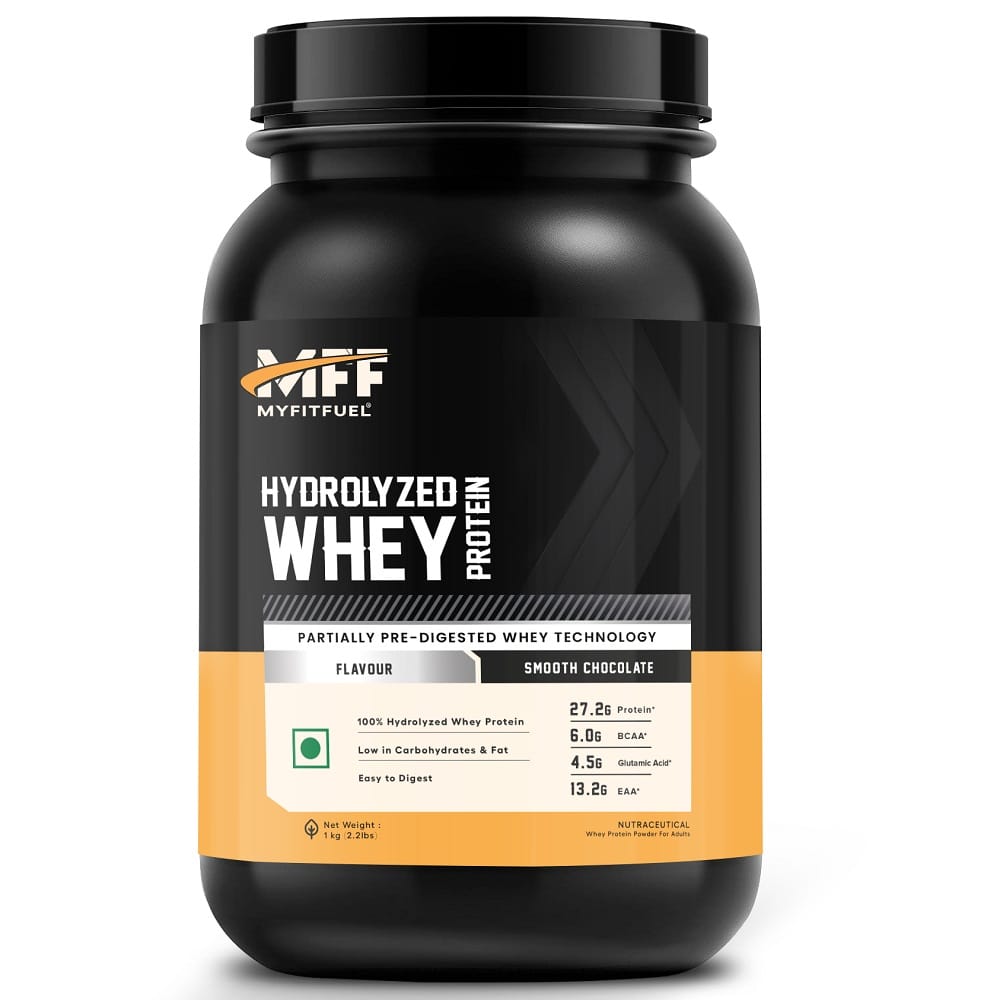 

MyFitFuel Hydrolyzed Whey Protein | 1 Kg, 30 Servings (Smooth Chocolate) | Paritally Pre digested Protein