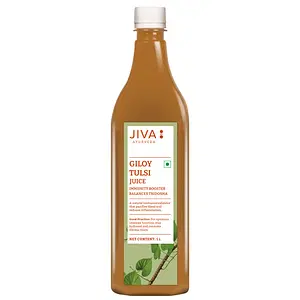 Jiva Ayurveda Giloy Tulsi Juice | Natural Juice for Building Immunity - 1000 ml (Pack of 1)