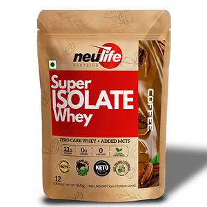 Neulife Super Isolate Whey | Next Gen Whey Isolate with Ketofuel® MCTs ( Coffee,450g)