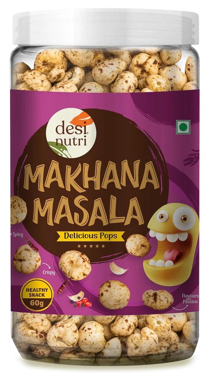 Desi Nutri Masala Makhana | Ready to Eat Masala Makhana | Masala Makhana Snacks | Masala Makahana - 60g-image-16