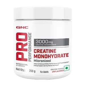 GNC Pro Performance Creatine Monohydrate Boosts Athletic Performance | Micronized & Instantized | Fuels Muscles | Provides Energy Support for Heavy Workout | Unflavoured