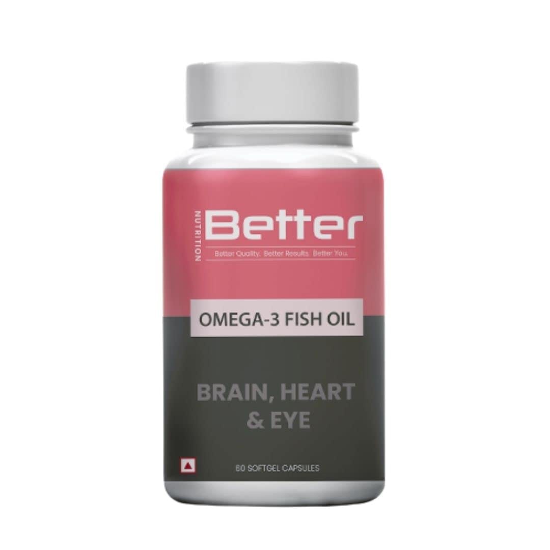 Better Nutrition Omega 3 Fish Oil Capsules for Women & Men | 60 ...