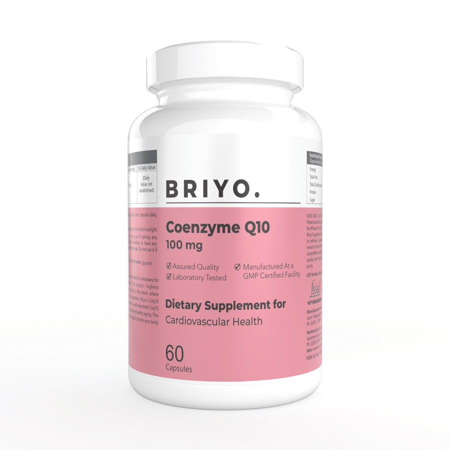 

Briyo Co-Q10 100mg Coenzyme Q10 Ubiquinone-60 Capsules