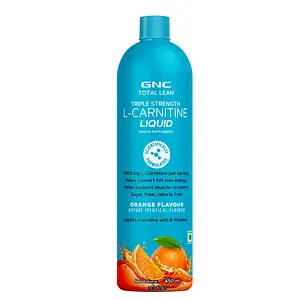 GNC Liquid L-Carnitine 450ml | Servince 30 | Orange Flavour | sugar free | Calorie Free | Energy | Muscle