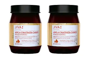 Jiva Ayurveda Chatpata Amla Candy for All Age Groups, Rich In Dietary Fibres, Boosts Digestion | 200 gm, Pack of 2