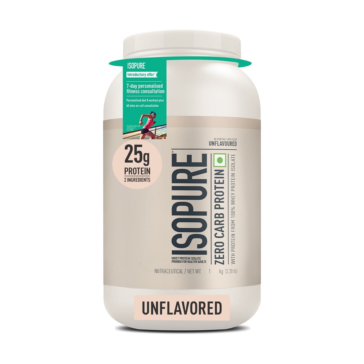 

Isopure Unflavored Protein Powder – 2.20 lbs, 1 kg, 25g of 100% Whey Protein Isolate/serve, Zero-carb/sugar/fat, Lactose-free, Vegetarian protein f...