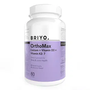 Briyo Orthomax - Vitamin D3 & K2-M7 + Calcium dietary supplement for bone health