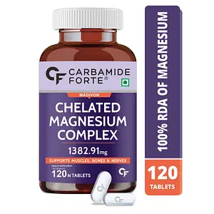 Carbamide Forte Chelated Magnesium Glycinate Citrate Supplement 1382.91mg Per Serving - 120 Veg Tablets