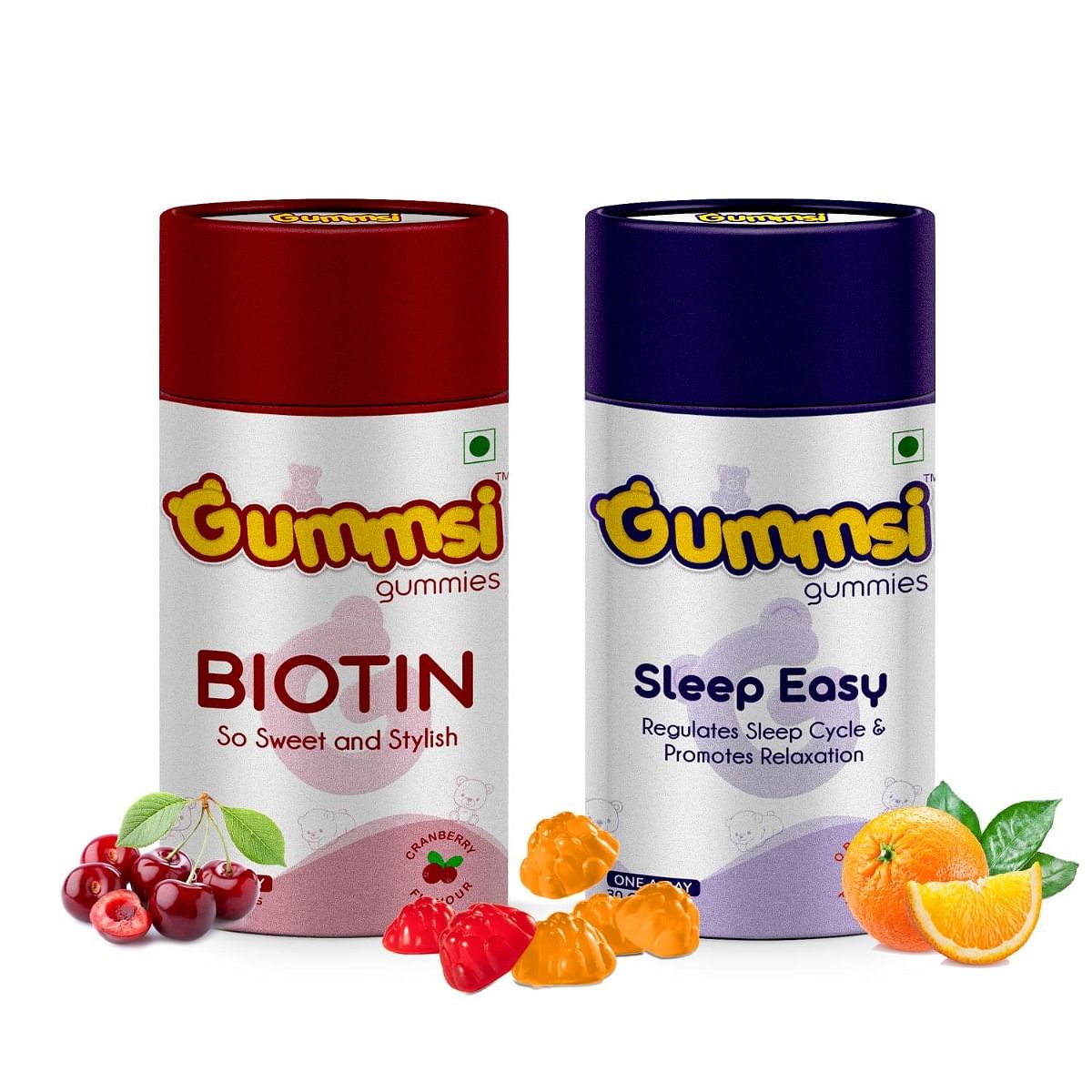 

Gummsi Gummies Biotin and Sleep Easy Gummies, Natural Sleep aid and Hair Growth with Melatonin, Vitamin B6 and Zinc, Chewable Vitamins for Adults a...