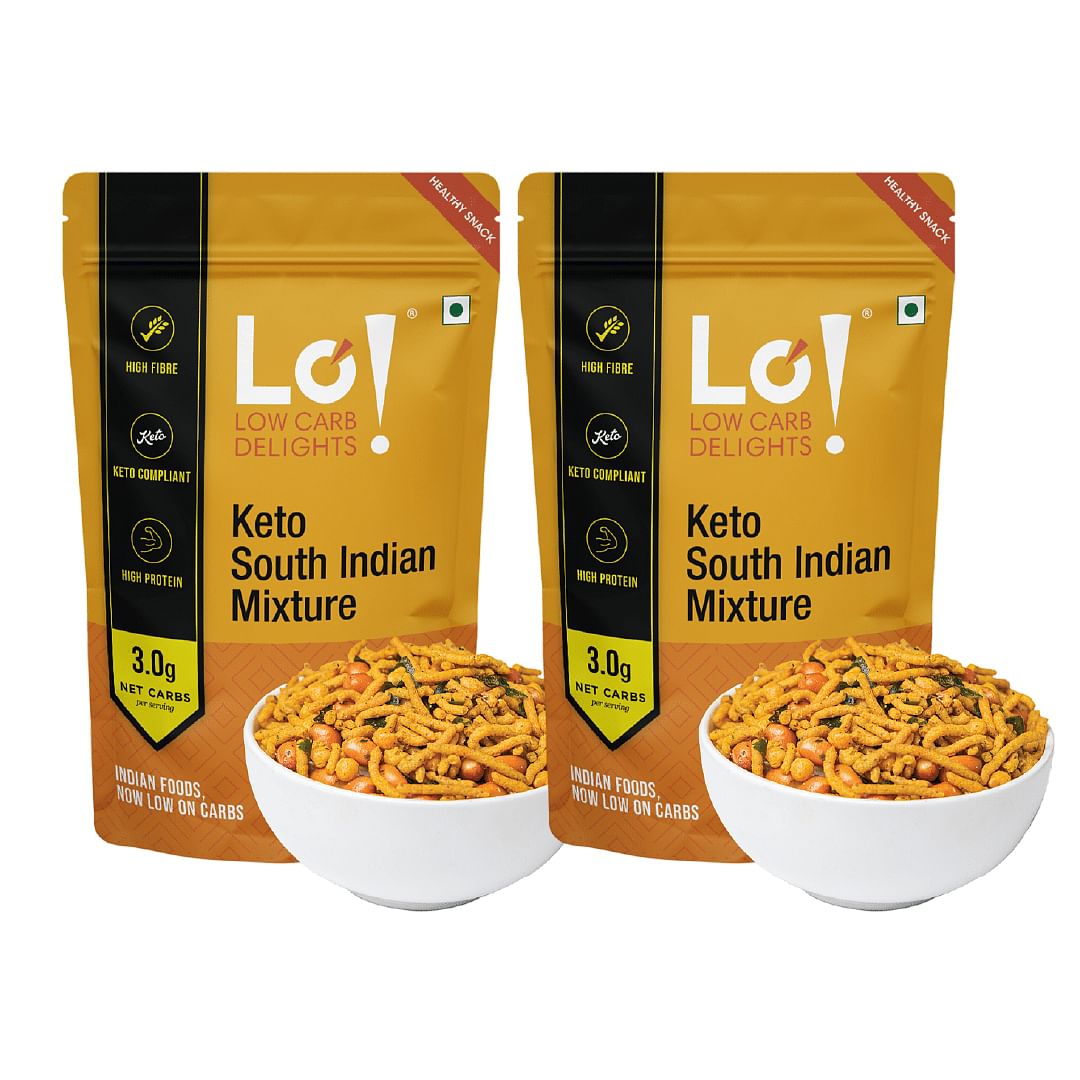 

Lo! Foods-Keto South Indian Mixture (200G)|3G Net Carb|Keto Snacks Tested for Keto Diet|Low Carb Snacks|Diet Snacks Food|Keto Namkeen | Pack of 2