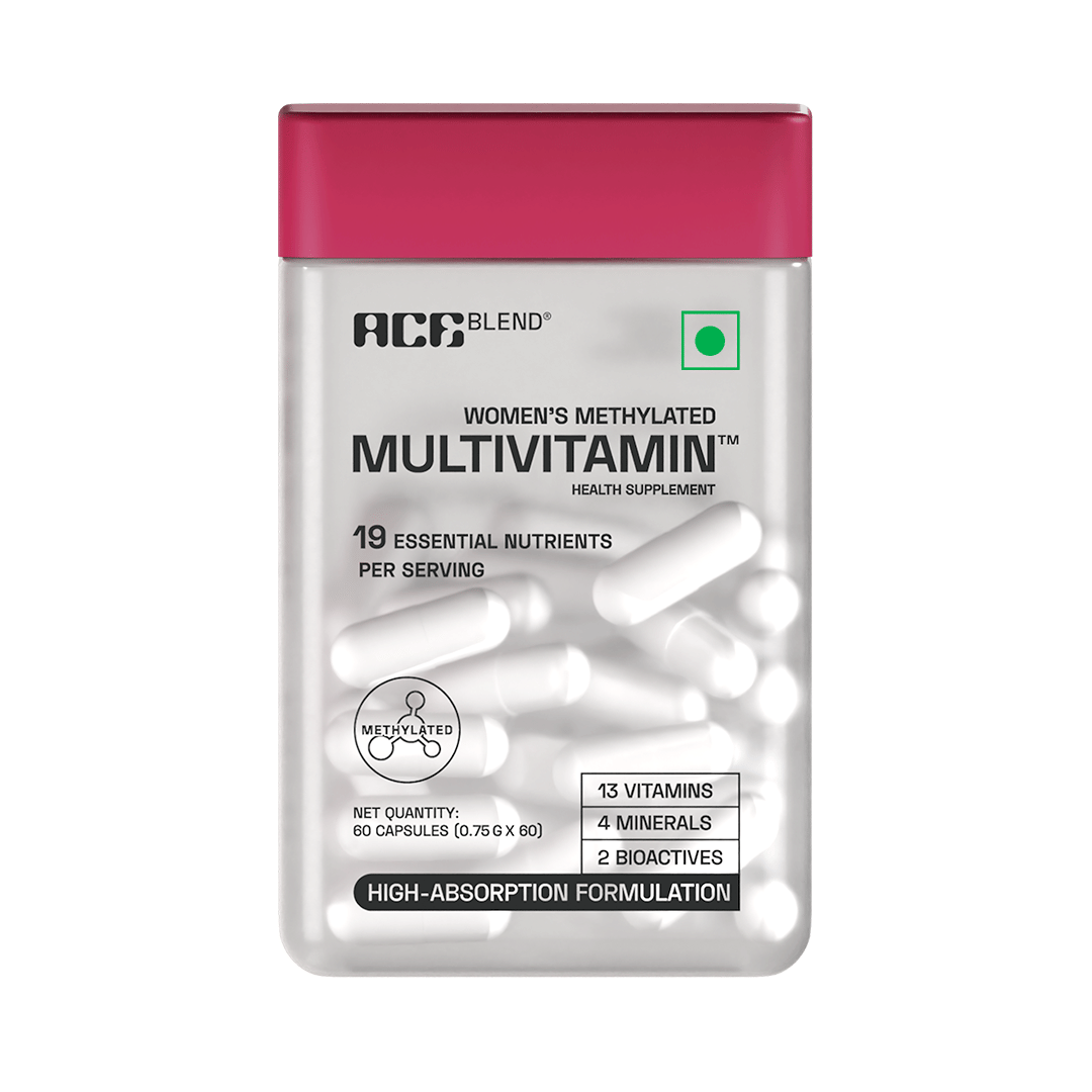 

Ace Blend Methylated Multivitamin for Women, Supports Immunity, Focus & Heart Health (60 Capsules)