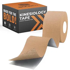Boldfit Kinesiology Tape for Physiotherapy Kinesio Tape for Sports Injury Pain Relief Muscle Tape for Shoulder, Wings, Arms, Ankle K Taping Waterproof Athletic Tape for Pain Support -2.5 cm Beige