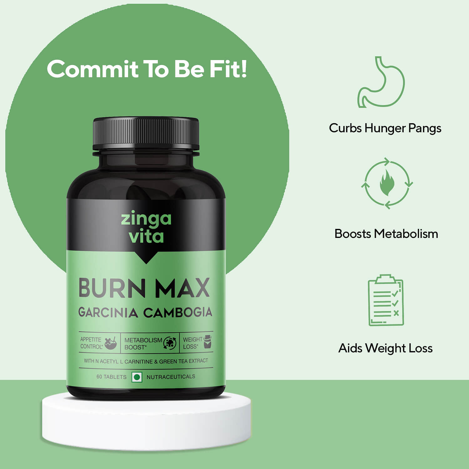 Zingavita Burn Max Tablets for Men Women Weight Management