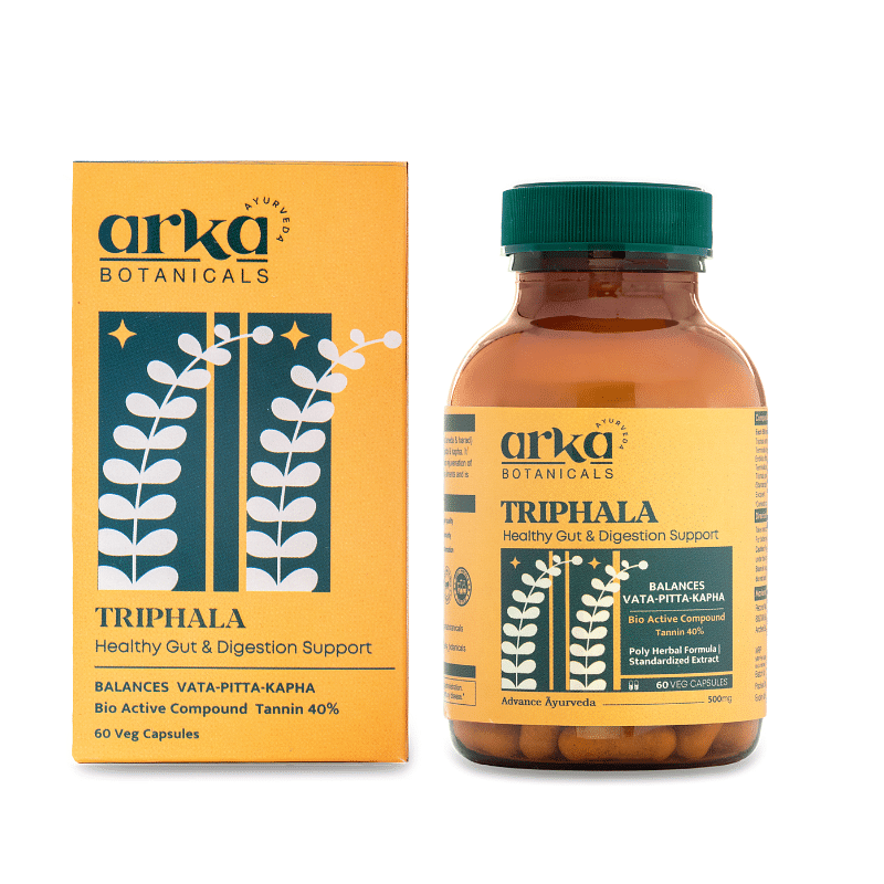 

Arka Botanicals Triphala Capsule for Healthy Gut & Digestion Support 60 servings 500mg