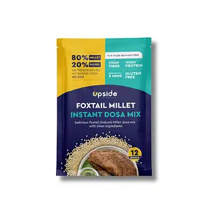 Upside Health Millet Instant Dosa Mix-Sprouted Millet (Pack of 2, 24 Dosas) | Foxtail Millet | High Protein Dosa | Instant Dosa | No Salt - No Preservatives