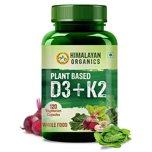 Himalayan Organics Plant Based D3 + K2 | 120 Veg Capsules | Whole Food