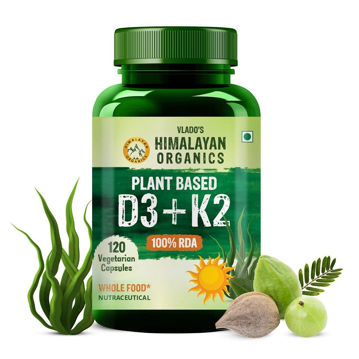 

Vlado's Himalayan Organics Plant Based D3 + K2 - 120 Veg Capsules