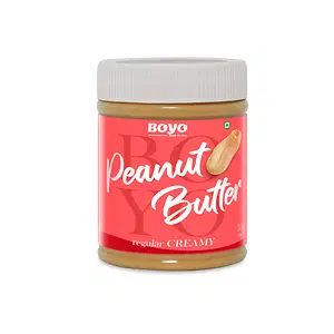 BOYO Peanut Butter 340g Each, Peanut Butter Regular (Creamy) High Protein (88g) Peanut Butter, Gluten Free, Non-GMO (Pack of 1)