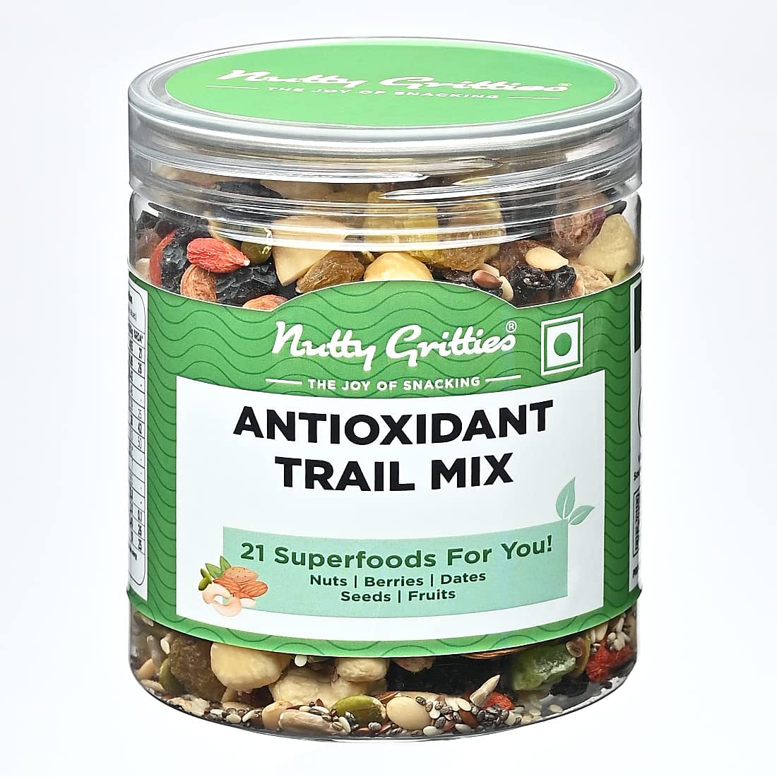 

Nutty Gritties Antioxidant Trail Mix 325g | 21 Superfoods in 1 Mix | Including Almonds, Hazelnuts, Brazil Nuts, Berries, Dry Dates, Chia Seeds, Pum...