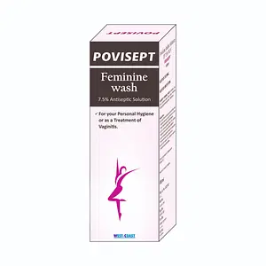Westcoast Povisept Feminine Wash 7.5% Antiseptic Solution For your Personal Hygiene or as treatment of Vaginitis - 100ml (Pack of 2)