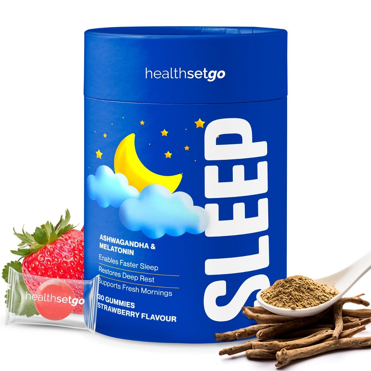 

HealthSetGo Sleep Gummies | 5mg Melatonin & Ashwaghandha | Sleep Aid | Non-Habit Forming | Improves Deep Sleep | Eases Jet Lag | Vegan, Gluten & Ge...