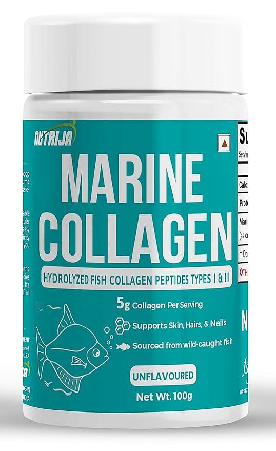 

NutriJa Marine Collagen Peptides – Hydrolyzed Fish Collagen - Highly Bioavailable - 100g | Clinically Proven Ingredient with 95% Protein, Supports ...