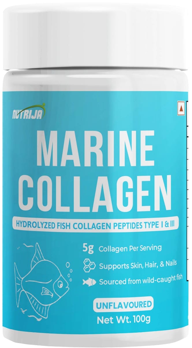 

NutriJa Marine Collagen Peptides – Hydrolyzed Fish Collagen - Highly Bioavailable - 100g | Clinically Proven Ingredient with 95% Protein, Supports ...