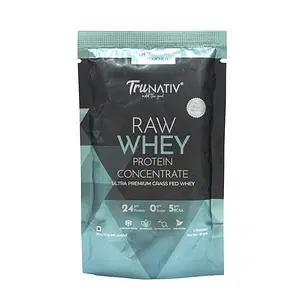 TruNativ Raw Whey Protein Concentrate Powder for Muscle Support & Recovery | 24 gm Protein | 5 gm BCAA | No Added Sugar | Ultra low Carbs | For Men & Women | Unflavoured 30gm