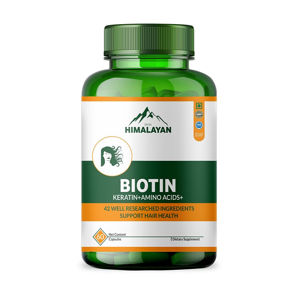 

Divya Himalayan Biotin 10,000 MCG | Hair, Skin & Nail Support | 60 Vegan Capsules | High Potency | Non-GMO, Gluten-Free