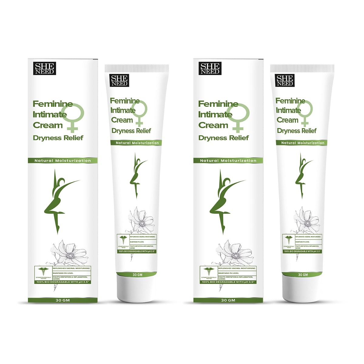 

Sheneed Intimate Cream for dryness relief with moisturization -30gm (Pack of 2)