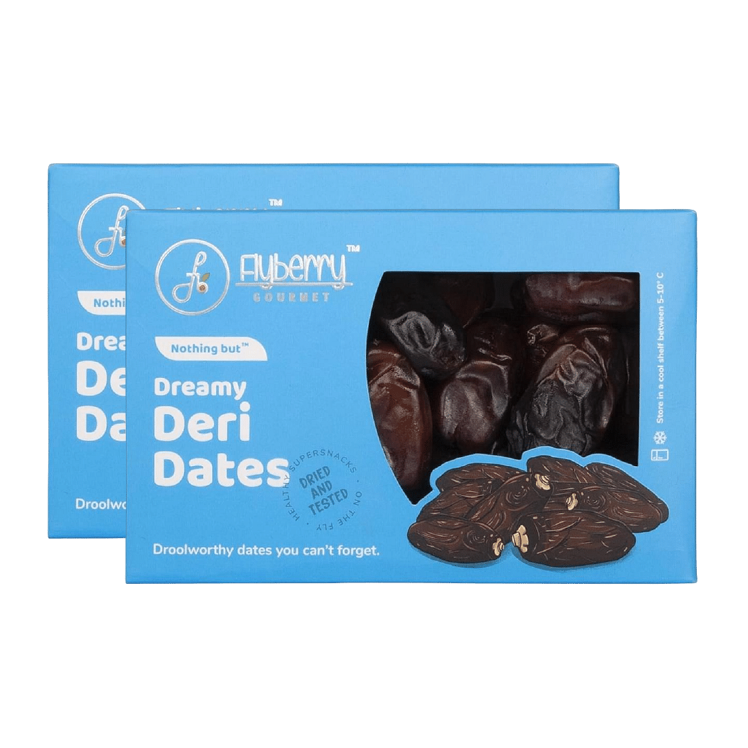 

Flyberry Gourmet Deri Dates (Khajoor/Khajur), 200g | 100% Natural | Rich in Calcium, Iron and Potassium | Instant Energy | Pack of 2