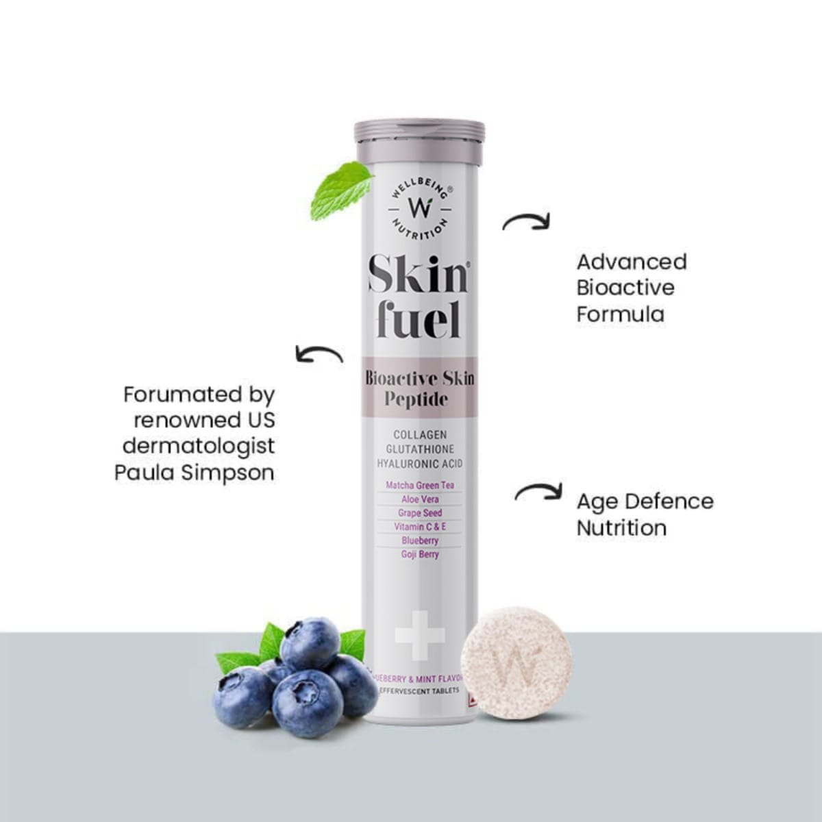 Wellbeing Nutrition Skin Fuel (15 Effervescent Tablets) | Japanese Collagen  Peptides, L-Glutathione, Hyaluronic Acid & Antioxidants | Skin Radiance,  Hydration - Pack of 1