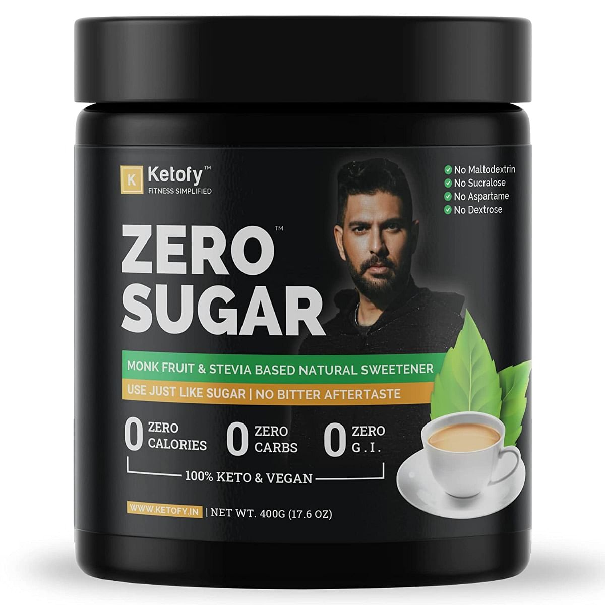 

Zero Sugar (400g) | Stevia and Monk Fruit Sweetener | No Maltodextrin, No Aspartame | No Bitter Aftertaste | Sugar Free